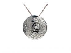 Pan Silver Pewter Eagle Sunlight Pendant w/chain