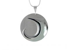 Pan Silver Pewter Land Pend w/Sterling Silver Chain