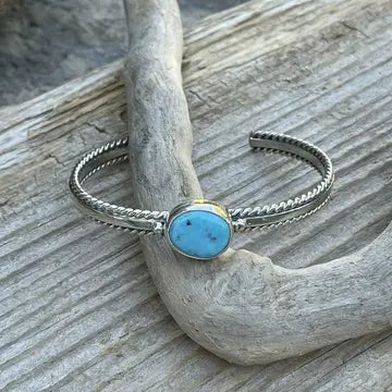 NIZ ~ SS Kingman Turquoise Cuff Bracelet