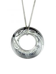 Pan Silver Pewter Chilkat Pend w/ Sterling Silver Chain