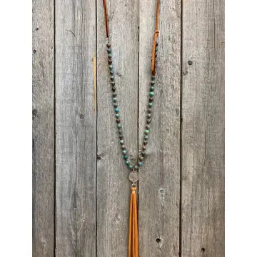 JF ~ Gem Silica, Nickel & Tassel Necklace