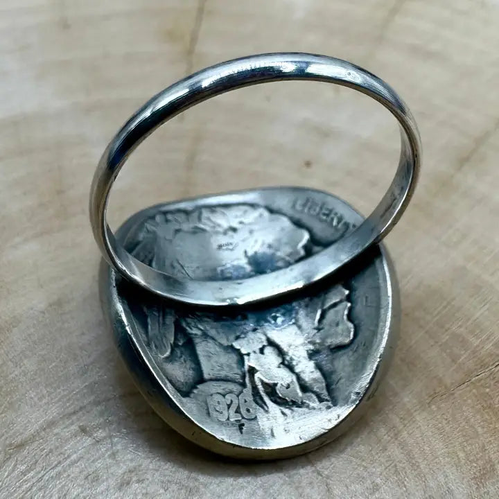 MCJ ~ U.S. Buffalo Nickel Coin Ring - Shine