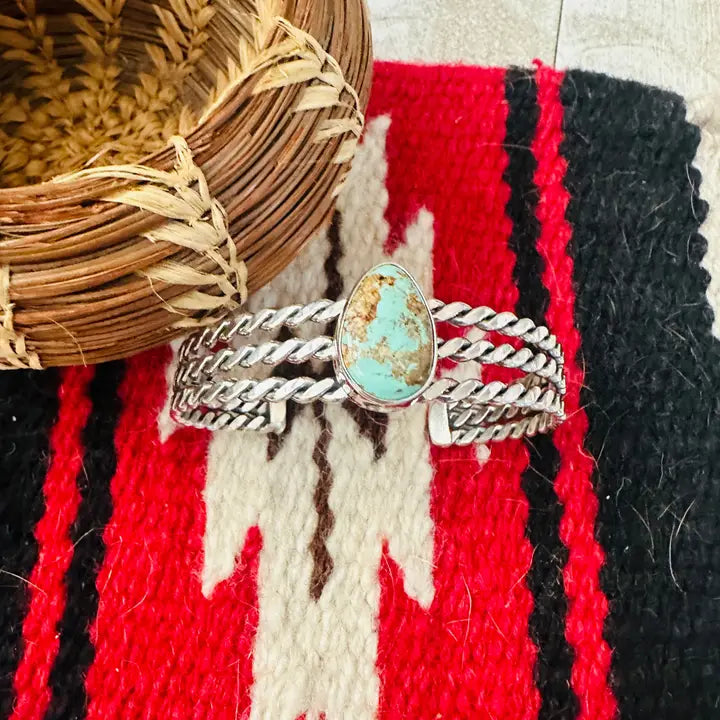 NIZ ~ SS Royston Turquoise Cuff Bracelet