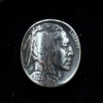 MCJ ~ U.S. Buffalo Nickel Coin Ring - Shine (Native American)