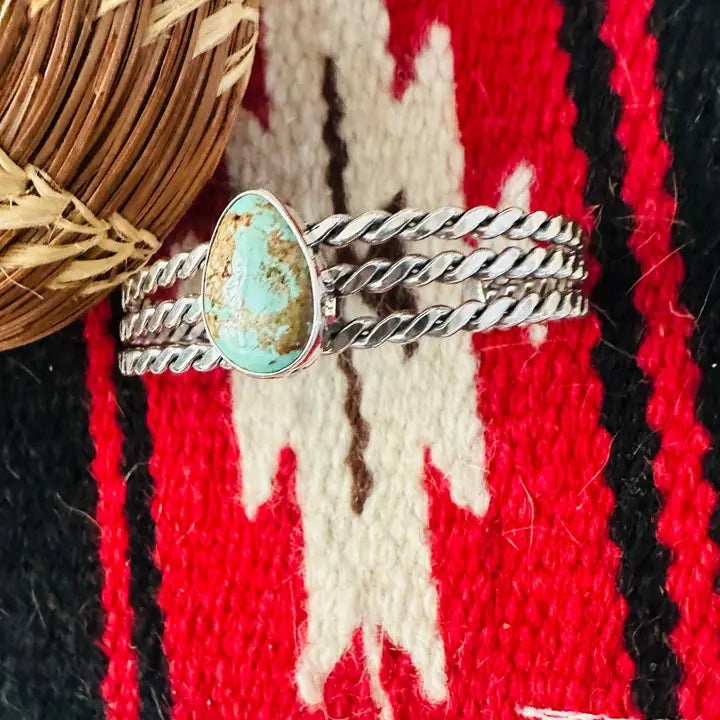 NIZ ~ SS Royston Turquoise Cuff Bracelet