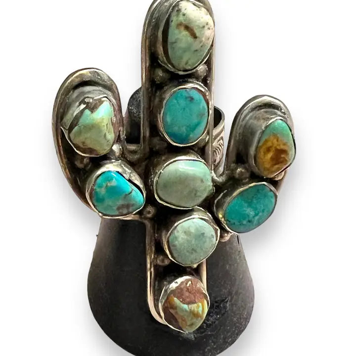 HOCT ~ SS Turquoise Cactus Ring