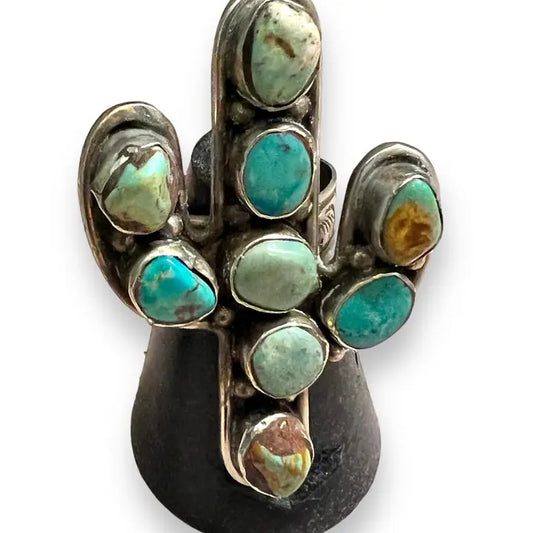 HOCT ~ SS Turquoise Cactus Ring