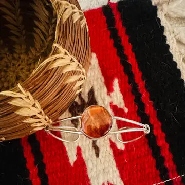 NIZ ~ SS Orange Spiny Oyster Cuff Bracelet