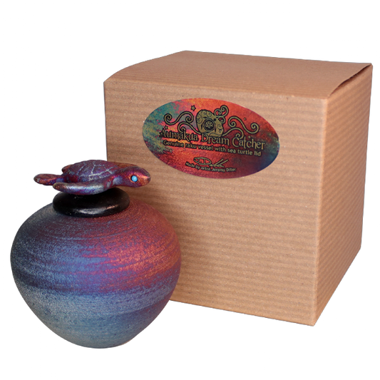Raku Aumakua 3" Jar w/turtlelid
