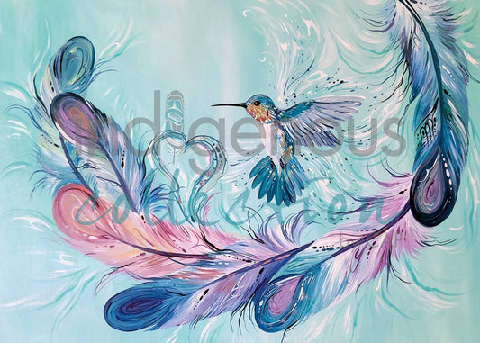 CAP H-Bird Feathers LG FR Print