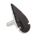 CA ~ Sterling Silver Obsidian Arrowhead Ring