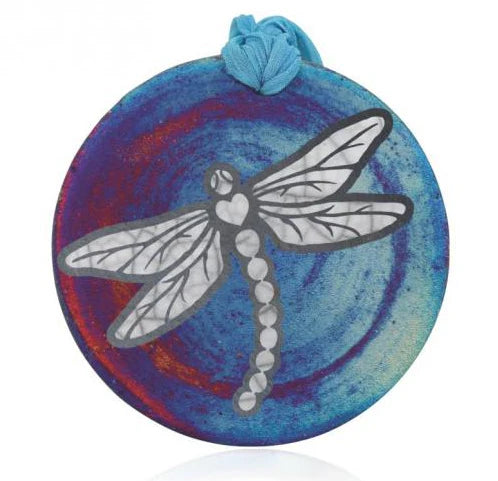 RAKU Dragonfly Medallion Ornament
