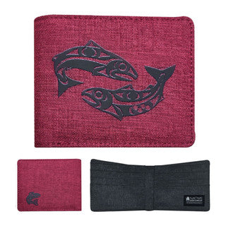 Gar Crosshatch Wallet - Salmon
