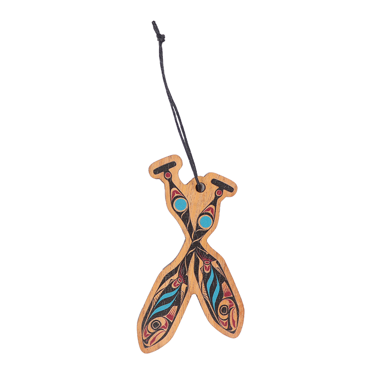 Gar Salmon Paddles Wood Ornament