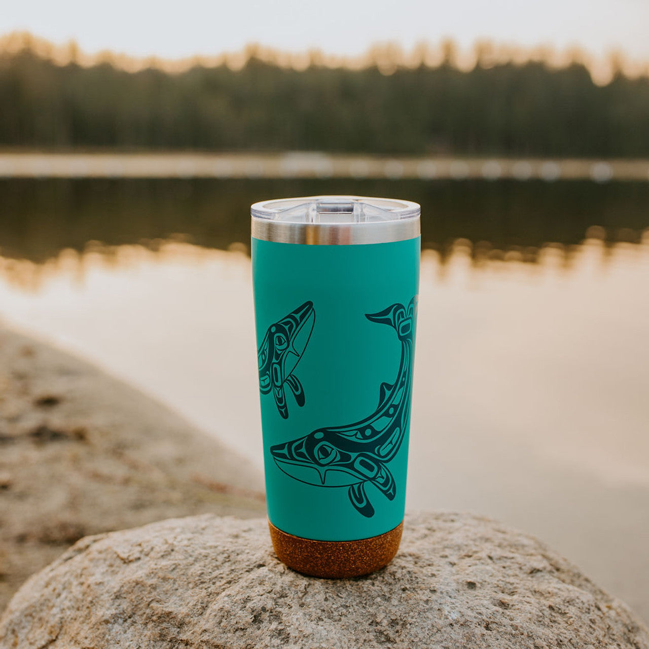 Gar Cork Base Travel Mug - Humpback Whale (20 oz)