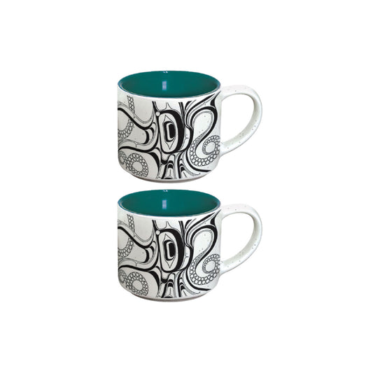 Gar Ceramic Espresso Mugs (Set of 2) - Octopus