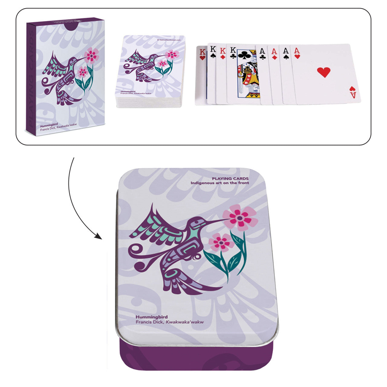 Gar Playing Cards in Tin H-Bird