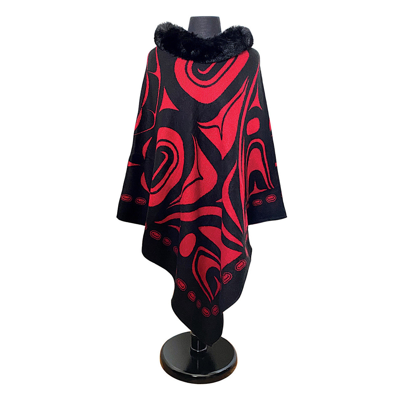 Gar Fur Collar Cape - Raven