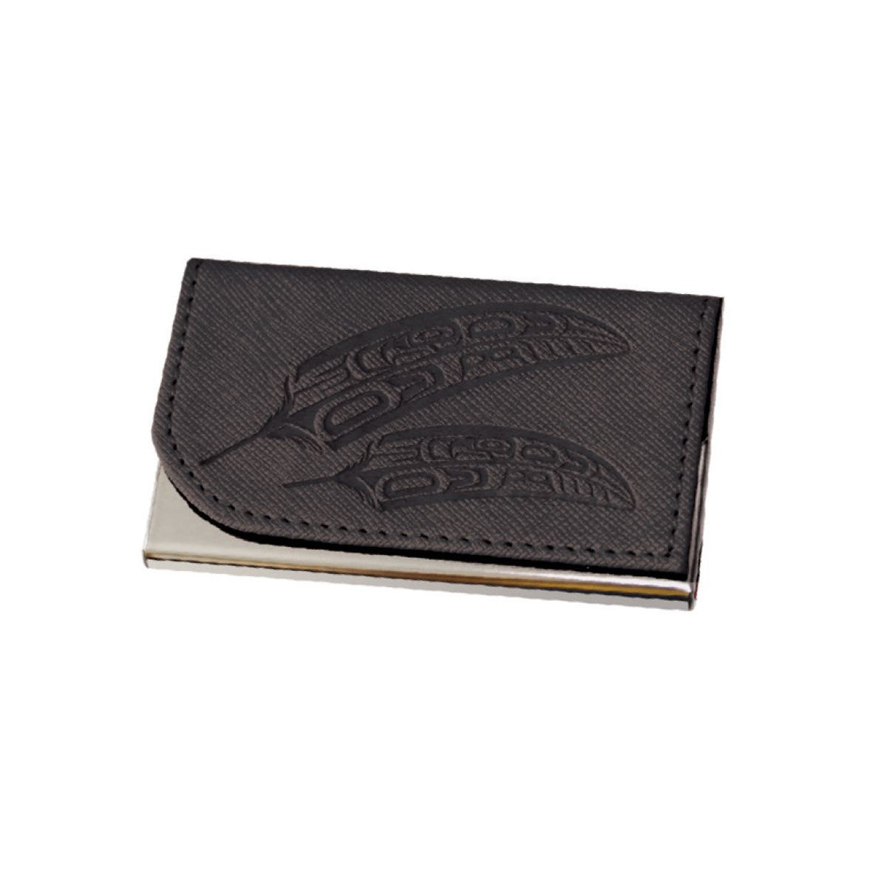 Gar Black Feather Card Holder