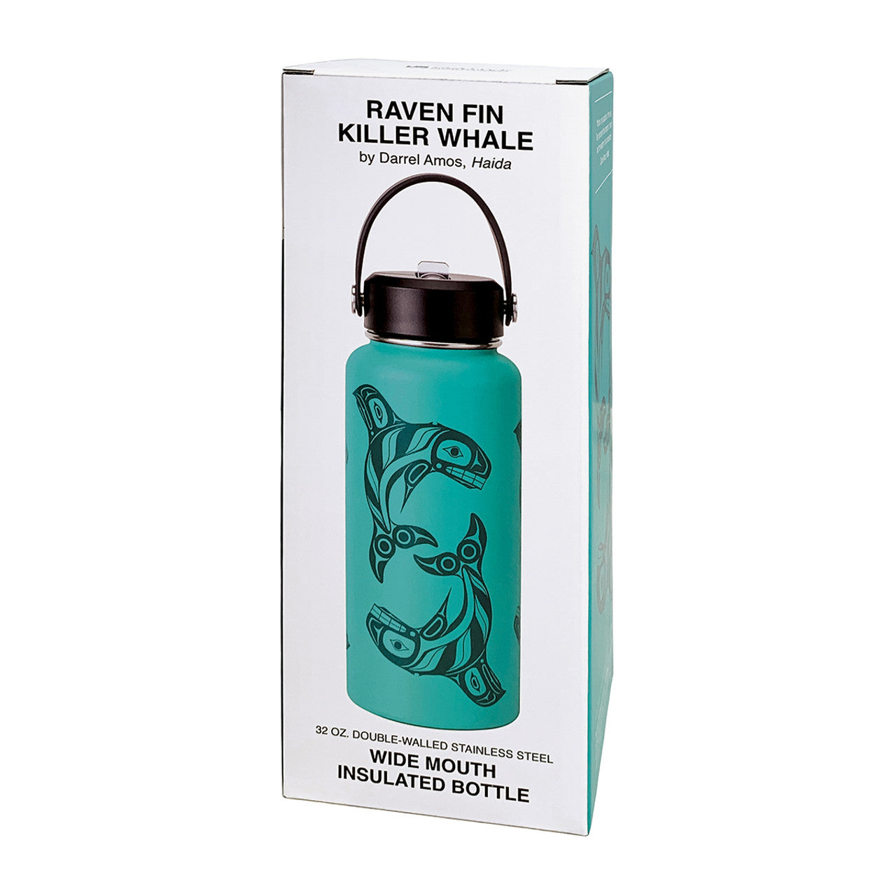 Gar Wide Mouth Insulated Bottle ~ Raven Fin Killer Whale