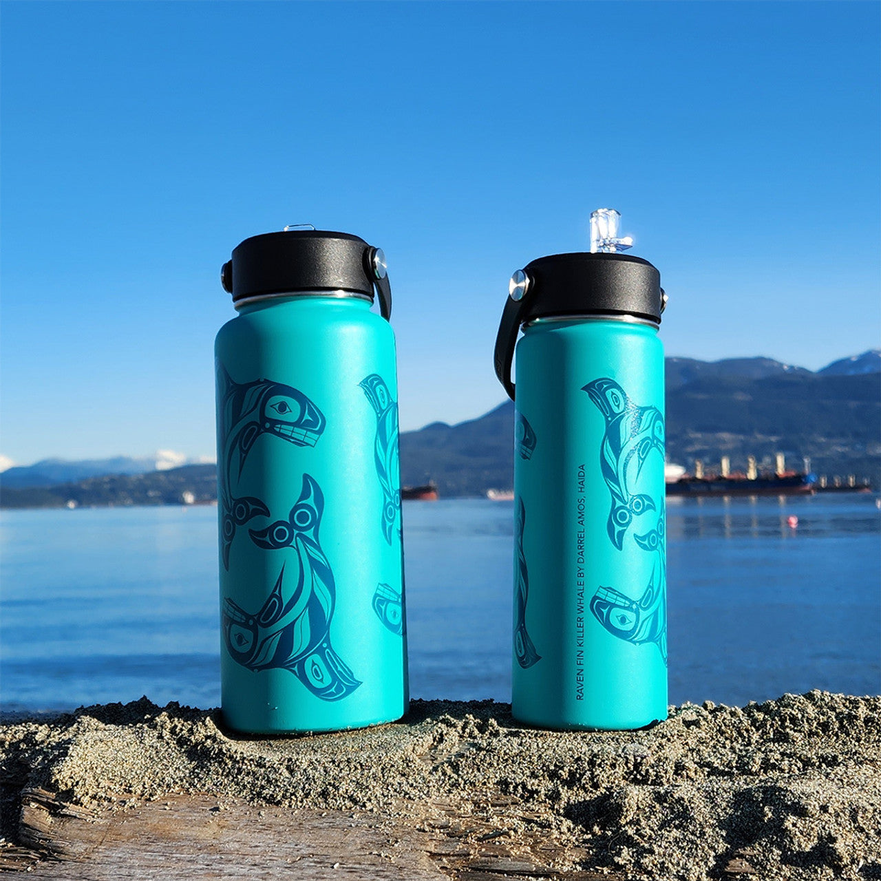 Gar Wide Mouth Insulated Bottle ~ Raven Fin Killer Whale