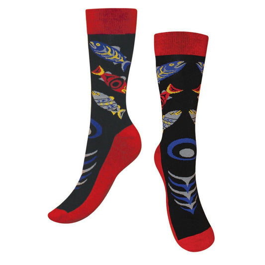 Art Socks ~ Salmon Red/Blk