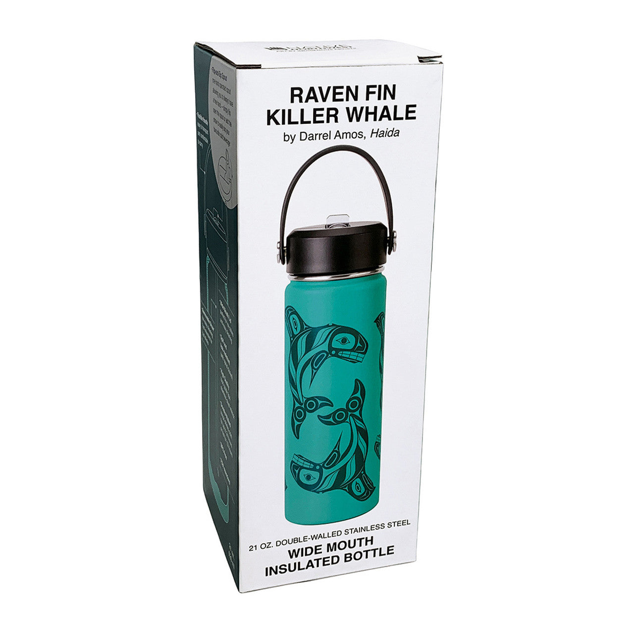 Gar Wide Mouth Insulated Bottle ~ Raven Fin Killer Whale