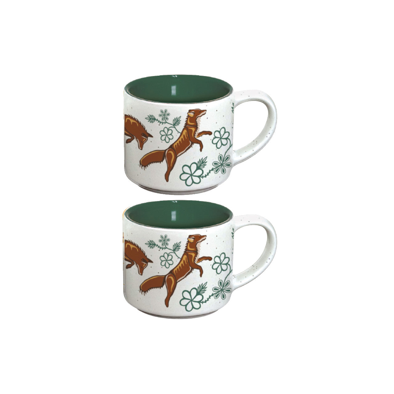 Gar Ceramic Espresso Mugs (Set of 2) Foxes
