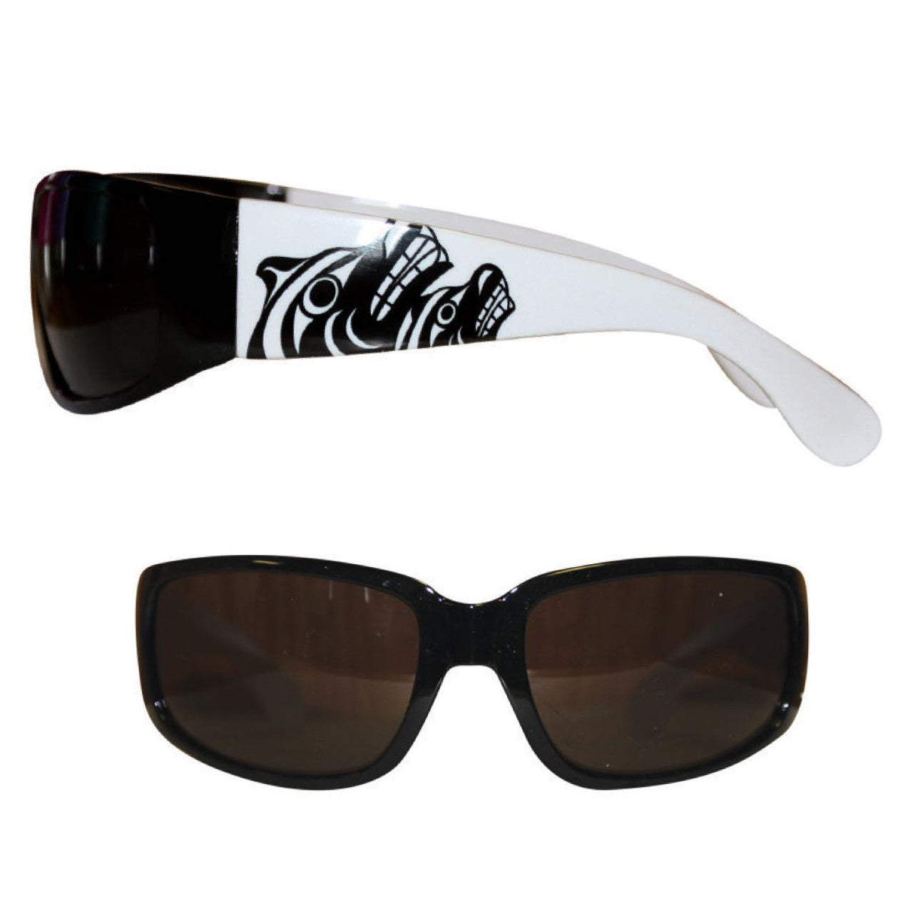 Gar Bear White/Black Wide Sunglasses