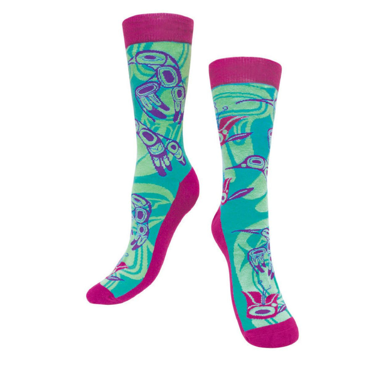 Art Socks ~ Hummingbird Blue/Pink