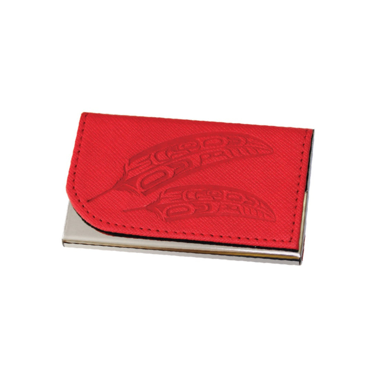 Gar Red Feather Card Holder