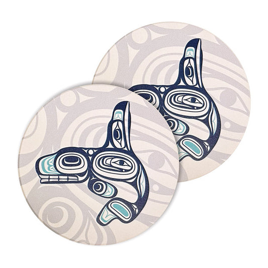 Ceramic Coasters ~ Whale (Set of 2)